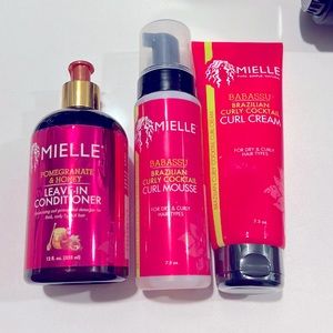 Mielle Pomegranate & Honey Leave-In Conditioner, Curl Mousse, Curl Cream